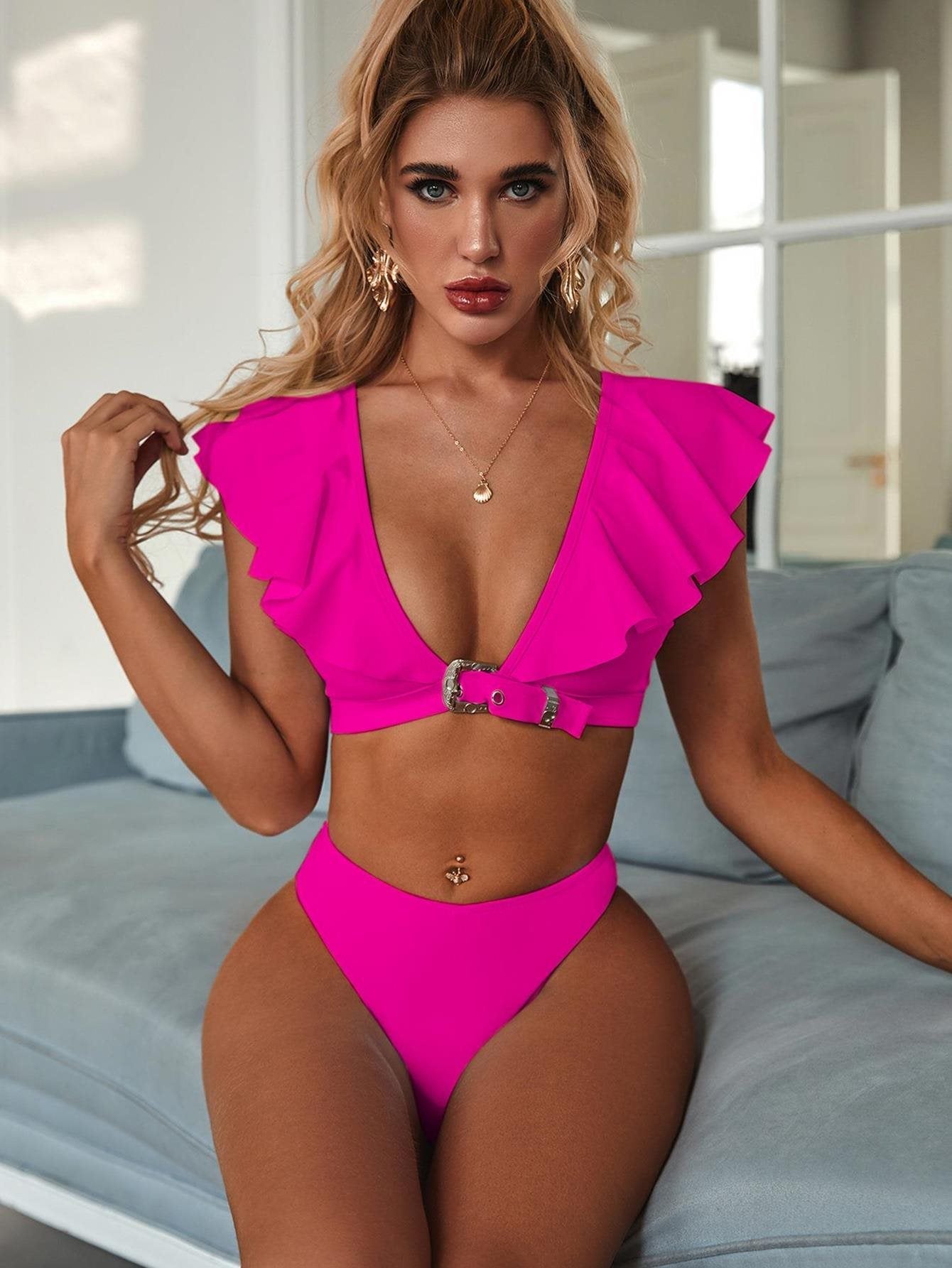 Split swimsuit sexy special metal